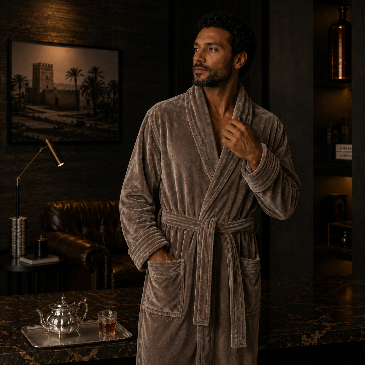 Peignoir Velours Homme